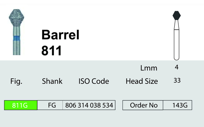 فرز بشکه‌ای دندانپزشکی Barrel مدل 811